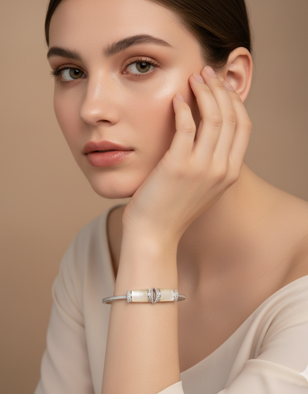 Silver Mother Of Pearl Bracelet