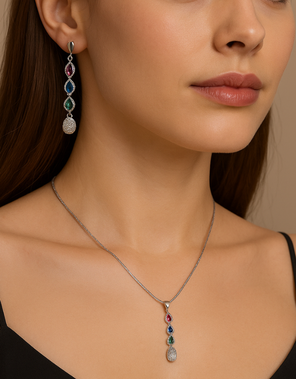 Elegance On The Rise Pendant With Earrings