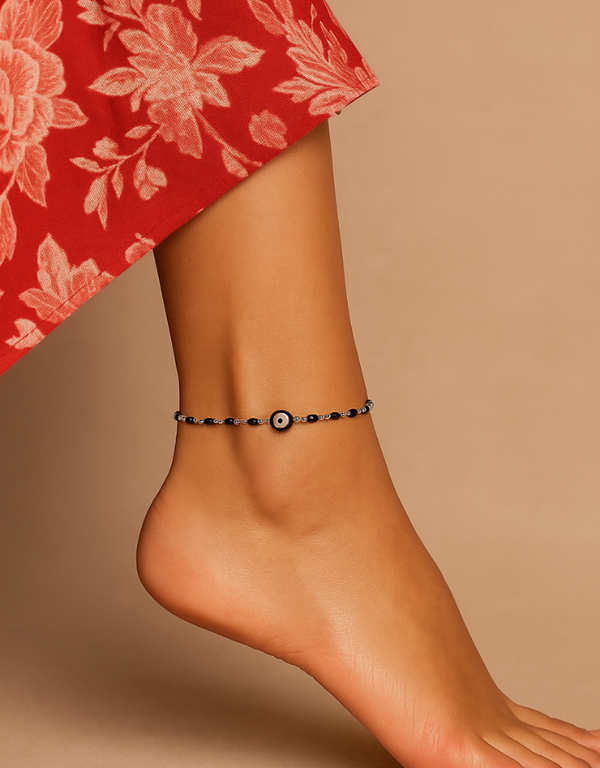 No Bad Vibes Evil Eye Anklet
