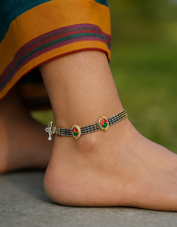 Beautiful Anklet With Two Straps
